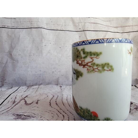 Kinuko Yamabe Limited Hand Painted Porcelain Tea Sake Cup Birds Japan 1985 - Picture 4 of 6